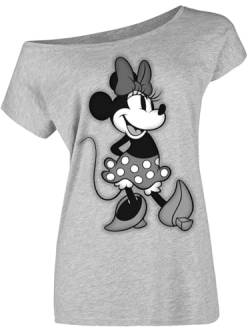 Mickey & Minnie Mouse Grey Beauty Damen Loose-Shirt grau meliert, Größe:M von NP Nastrovje Potsdam