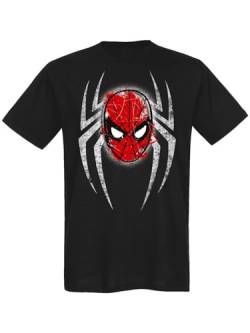 Spiderman Spider Mask T-Shirt Male schwarz, Größe:XXL von NP Nastrovje Potsdam