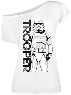 Star Wars Trooper Damen Loose-Shirt Weiss, Größe:M von NP Nastrovje Potsdam