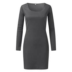 Damen Langarm Square Neck Split Slim Fit Stretch Midi Figurbetontes Kleid mit hoher Taille Longpullover Für Damen Lässig Winterkleid Damen Kurz Strickpullover Damen Grobmaschig Wickelkleid Lang Grün von NRTOTI