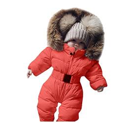 NRTOTI Overall Baby Winter, Warm Schneeanzug mit Kapuze Langarm Jumpsuit Jungen Mädchen Strampler Outfits Winddicht Skioverall Dick Daunen-Skianzug Winteranzug Geschenk 0-24 Monate von NRTOTI