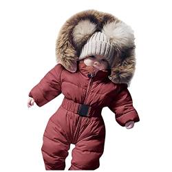 NRTOTI Overall Baby Winter, Warm Schneeanzug mit Kapuze Langarm Jumpsuit Jungen Mädchen Strampler Outfits Winddicht Skioverall Dick Daunen-Skianzug Winteranzug Geschenk 0-24 Monate von NRTOTI