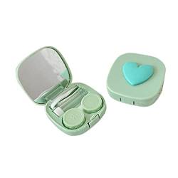 NRVTRE Augenkontaktbehälter für Reisen nach Hause süße Herzdesigns für auslaufsicherer kompakter Kontaktlinsenbehälter für Damen (quadratisch herzförmig). von NRVTRE