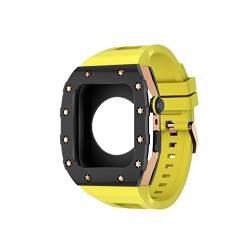 NRYCR Armband-Modifikationsset für Apple Watch 8, 7, 45 mm, Edelstahl-Metallgehäuse für iWatch Serie 6, SE, 5, 4, 44 mm, weiches Gummi-Uhrenarmband, 44mm For 6/5/4/SE, Achat von NRYCR