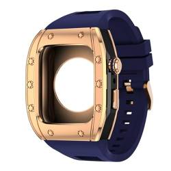NRYCR Correa Modifikationsset, Silikon-Armband für Apple Watch, 44 mm, 45 mm, Metall-Schutzhülle für Apple Watch Serie 8, 7, 6, 5, 4, SE, 45 mm, Achat von NRYCR