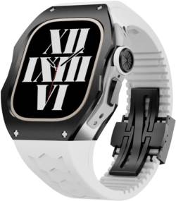 NRYCR Luxuriöses Kohlefaser-Uhrengehäuse, Fluorkautschuk-Armband, für Apple Watch 49 mm, Herren-Gehäuse aus Titanlegierung, Gummiband, Mod-Kit, Ersatz für iWatch Ultra 2, 49 mm, Achat von NRYCR