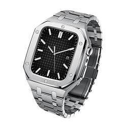 NRYCR Luxus-Armband für Apple Watch, Modifikationsset, Lünette Serie 8, 7, 45 mm, 6, 5, 4, SE, 44 mm, Umrüstset, Metall, Stahl, 44mm For 6/5/4/SE, Achat von NRYCR