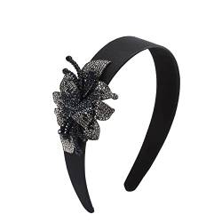 Strass-Blumen-Stirnbänder für Damen, breite Krempe, Haarschmuck, Vintage-Kristall-Haarband, weiblicher eleganter Kopfschmuck von NSIBAN