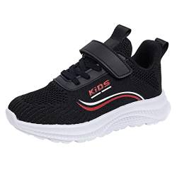 NSOT Flache Kinderschuhe Laufschuhe für Kleinkinder, große, Jungen, Mädchen, leicht, atmungsaktiv, sportlich, rutschfest, weich (Black, 33 Big Kids) von NSOT