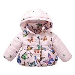 NSOT Hoodie Coats Velvet Baby Girl Thick Snowsuit Clothes Ears Winter Jacket Kids Boy Girls Coat&jacket (Pink, 18-24 Months) von NSOT