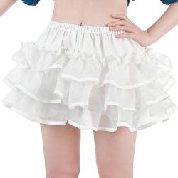 NSPSTT Lolita Bloomers für Frauen Rüschen Kürbis Hose Weiß Shorts, Pumphose mit Rüschen, Groß von NSPSTT