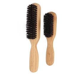 NSXAYIWE Bartbürste, 2 Stück, Mehrzweck-Bartpflegebürste Für Männer, Tragbarer Bambus-Bartkamm, Bartwäscher Kompatibel Für Herren-Ölkopf, Bartkämmen von NSXAYIWE
