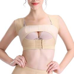 NSXAYIWE Bauchkontrolle, Brustkompressionskleidungsstück Mit Vorderer Öffnung, Dehnbare Und Atmungsaktive Damen-Shapewear(L) von NSXAYIWE