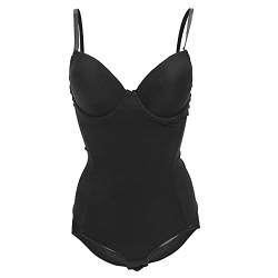 NSXAYIWE Bodys Für Damen, Sommer-Shapewear-Bauchkontrolle Mit BH, Schlankheits- Und Formkorsett Mit 3 Knopfreihen, Schwarz(L) von NSXAYIWE