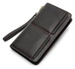 Geldbörsen Brieftasche, Kartenhalter, großes Fassungsvermögen, Leder-Geldbörsen mit Wristlet-Clutch, Unisex-Reißverschluss, Business-Münzengeldbörsen, in denen mehrere Münzen aufbewahrt werden können von NTIYOU