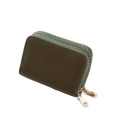 Geldbörsen Damen-Geldbörse aus Leder, großes Fassungsvermögen, kurzer Kartenhalter, multifunktionale Aufbewahrung, Münzfach, ultradünne Kreditkarten-Geldbörsen Dauerhaft ( Color : Green-1 , Size : 8x1 von NTIYOU