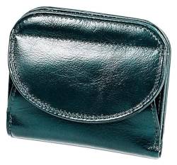 Geldbörsen Modische Damen-Geldbörse aus Leder, zweifach gefaltet, kurzer Stil, Kartenhalter, klassisches Vintage-Münzfach, tragbare Geldbörsen, reißfest Dauerhaft ( Color : Blue , Size : 9x10.5cm ) von NTIYOU