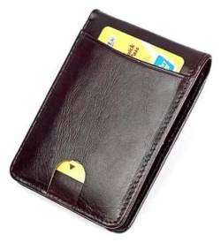 NTIYOU Geldbörsen Brieftasche, Kartenhalter, Unisex-Leder-Geldbörse, Identifikationsschild, Münzfach, for Karten, Kreditkarten, Geldbörsen, reißfest Dauerhaft (Color : Coffee, Size : 7.7x11cm) von NTIYOU