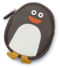 NTIYOU Geldbörsen Brieftasche Damen Ledergeldbörse Tragbarer Multifunktions-Kartenhalter Pinguin-Münzgeldbörsen Schlanke Münztasche mit großer Kapazität Unisex Dauerhaft (Color : Dark Grey) von NTIYOU