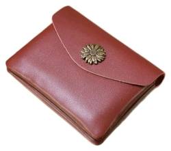 NTIYOU Geldbörsen Brieftasche Damen Ledergeldbörse Tragbarer schlanker Kartenhalter Einfache Geldbörsen mit Reißverschluss Damen-Münzfach Reißfest Dauerhaft (Color : Metallic Gray-1) von NTIYOU