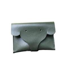 NTIYOU Geldbörsen Brieftasche Manuelle Leder Geldbörse Große Kapazität ID Karte Kartenhalter Unisex Mode Münzfach Münzgeldbörsen Reißfest Dauerhaft (Color : Green, Size : 3.3 * 4.7in) von NTIYOU