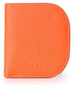NTIYOU Geldbörsen Brieftasche Neue Damen-Geldbörse aus Leder, schlank, einfach, Kartenhalter, tragbare Schnalle, Münzgeldbörsen, 6 Kartenfächer, reißfest Dauerhaft (Color : Orange) von NTIYOU