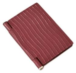 NTIYOU Geldbörsen Einfache Damen-Geldbörse aus Leder, tragbare Schnalle, Vintage-Kartenhalter, 6 Kartenfächer, Münzgeldbörsen, Unisex-Münzfach, reißfest Dauerhaft (Color : Wine Red) von NTIYOU