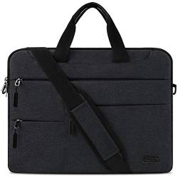 NUBILY Laptoptasche Herren Aktentasche Schultertasche 14 Zoll Business Arbeitstasche wasserdichte Umhängetasche Notebooktasche für Frauen Männer Schwarz von NUBILY