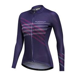 NUCKILY Damen Langarmshirts Radtrikots Radfahren Jersey Langarm Fahrrad Kleidung Shirts Tragen Mit 4 Taschen von NUCKILY