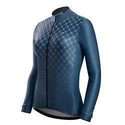 NUCKILY Damen Radfahren Jersey Thermische Vlies Langarm Fahrrad Fahrrad Kleidung Radfahren Shirts Fahrrad Tragen Mit 3 Taschen von NUCKILY