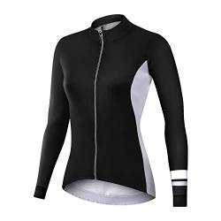 NUCKILY Damen Radfahren Jersey Thermische Vlies Langarm Fahrrad Fahrrad Kleidung Radfahren Shirts Fahrrad Tragen Mit 3 Taschen… von NUCKILY