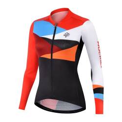 NUCKILY Fahrradbekleidung Frauen | Mountainbike-Kleidung | Sommer-Rad-Top Langarm | MTB-Jersey | Schnelltrocknend Mit 3 Taschen von NUCKILY