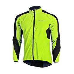 NUCKILY Herren Radsport Jacken Langarm Radsportanzüge Radtrikot Radfahren Kleidung Langärmeliges Fahrradtrikot mit Thermofleecefutterfür Herbst/Winter Mit 3 Taschen (L, Green) von NUCKILY