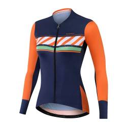 NUCKILY Radtrikot Damen Langarm | Mountainbike-Kleidung | Sommer-Rad-Top Langarm | MTB-Jersey | Schnelltrocknend Mit 3 Taschen von NUCKILY