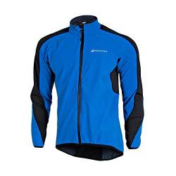 NUCKILY Winddichte Herren-Winterjacke, Thermo-Fleece, Fahrradtrikot, wasserabweisend, für Mountainbike, Rennrad (NJ604-W Blau, XXL) von NUCKILY