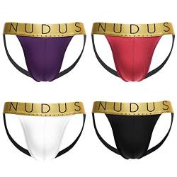 NUDUS Herren Unterwäsche Baumwolle Jockstraps - 4 Stück Geschenkbox Athletic Supporters, Mehrfarbig., Medium von NUDUS UNDERWEAR