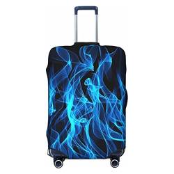 NUJAKE Blue Flame Koffer-Abdeckung, strapazierfähig, für Reisegepäck, 45,7 - 81,3 cm, Schwarz , S von NUJAKE