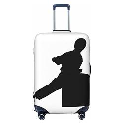 NUJAKE Karate Männer Koffer Abdeckung Durable Reise Gepäck Abdeckung Schutz Für 18-32 Zoll, Schwarz, Medium von NUJAKE