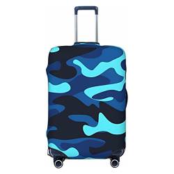NUJAKE Koffer-Abdeckung, strapazierfähig, für 45,7 - 81,3 cm, Camouflage-Muster, Blau, Schwarz , S von NUJAKE