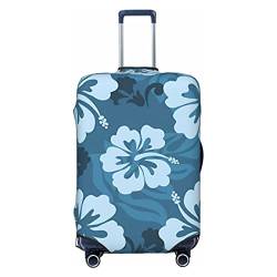 NUJAKE Koffer-Abdeckung Hibiskus, strapazierfähig, für 45,7 - 81,3 cm, Blau, Schwarz , M von NUJAKE