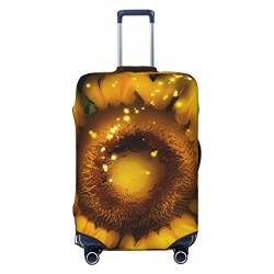 NUJAKE Koffer-Abdeckung mit Sonnenblumentapete, strapazierfähig, für Reisegepäck, 45,7 - 81,3 cm, Orange, Schwarz , S von NUJAKE