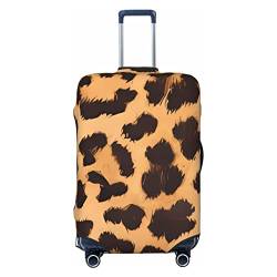 NUJAKE Lustige Kofferabdeckung mit Leopardenmuster, strapazierfähig, für Reisegepäck von 45,7 - 81,3 cm, Schwarz , L von NUJAKE