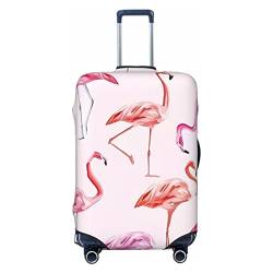 NUJAKE Malerei Flamingo Koffer Abdeckung Durable Reise Gepäck Abdeckung Schutz Für 18-32 Zoll, Schwarz , M von NUJAKE