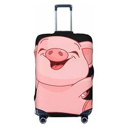 NUJAKE Pink Pig Koffer-Abdeckung, strapazierfähig, für Reisegepäck, 45,7 - 81,3 cm, Schwarz , M von NUJAKE