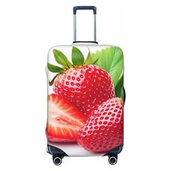 NUJAKE Strawberry Koffer-Abdeckung, langlebig, Reisegepäck-Abdeckung, Schutz für 45,7-81,3 cm, Schwarz , M von NUJAKE