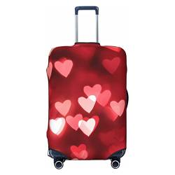 NUJAKE Valentine'S Day Love Heart Koffer-Abdeckung, langlebig, Reisegepäck-Abdeckung, Schutz für 45,7-81,3 cm, Schwarz , M von NUJAKE