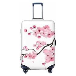 NUJAKE Verlockende Kirschblüten-Koffer-Abdeckung, langlebig, Reisegepäck-Abdeckung, Schutz für 45,7-81,3 cm, Schwarz , M von NUJAKE
