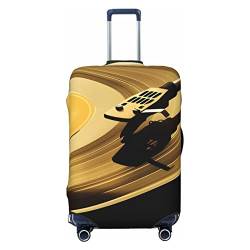 NUJAKE Vinyl-Schallplatten-Koffer-Abdeckung, langlebig, Reisegepäck-Abdeckung, Schutz für 45,7-81,3 cm, Schwarz , L von NUJAKE