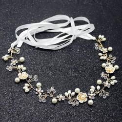 Braut-Accessoires ästhetische Blumen handgefertigt Perlen Stirnband Hochzeitskleid Mädchen Kopfbedeckung Haarschmuck Schmuck von NUKAF