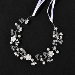 Braut-Accessoires ästhetische Blumen handgefertigt Perlen Stirnband Hochzeitskleid Mädchen Kopfbedeckung Haarschmuck Schmuck von NUKAF